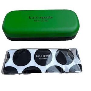 KATE SPADE sunglasses glasses hard case clamshell with cleaning dust cloth new